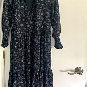 Madewell dress georgette v-neck